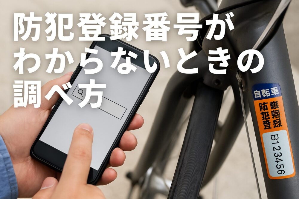 自転車の防犯登録番号はどれ？何桁？書き方や確認方法をわかりやすく 