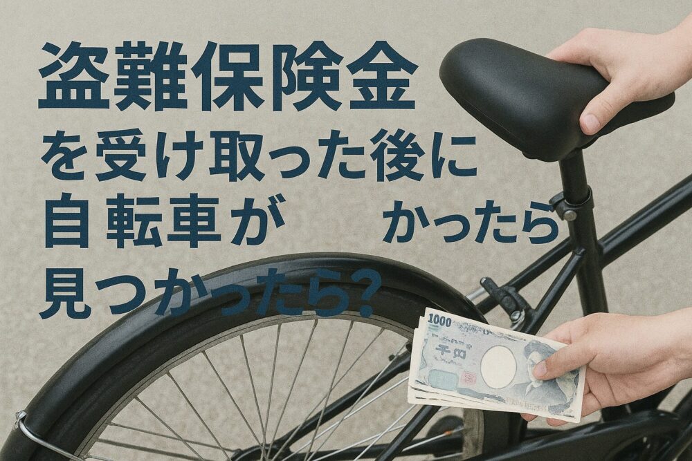 盗難保険金を受け取った後に自転車が見つかったら？