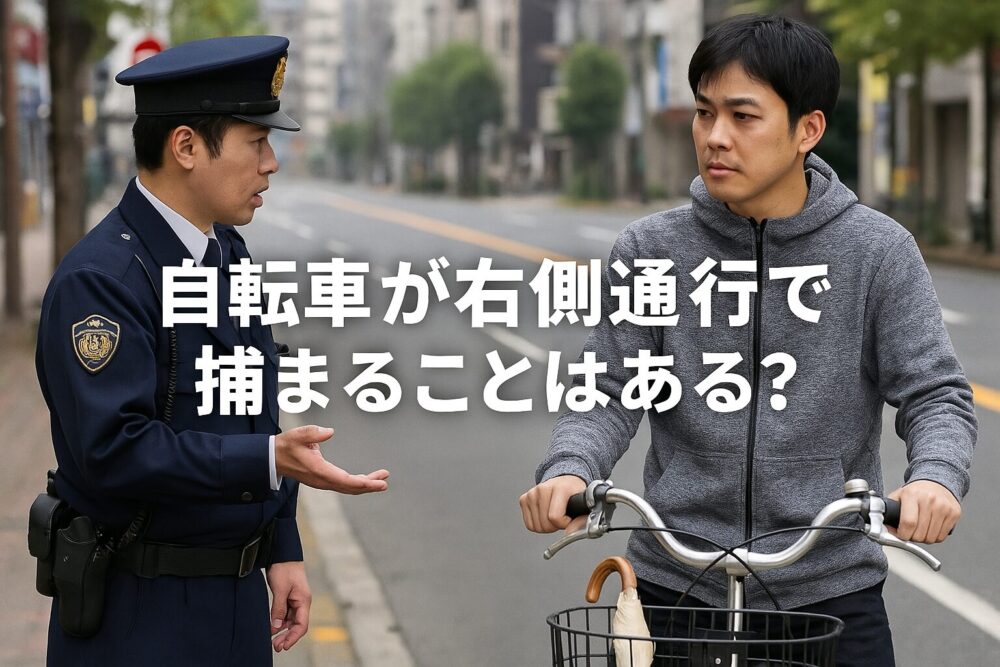 自転車が右側通行で捕まることはある？