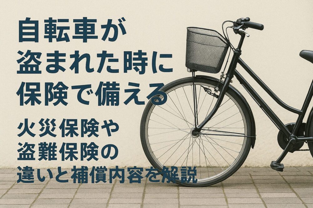 自転車が盗まれた時に保険で備える方法｜火災保険や盗難保険の違いと補償内容を解説