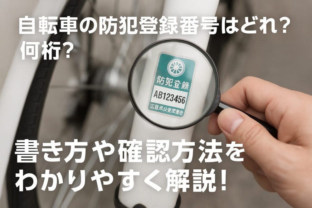 自転車の防犯登録番号はどれ？何桁？書き方や確認方法をわかりやすく解説！