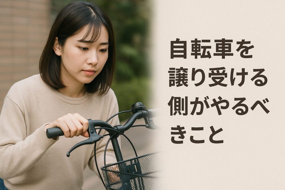自転車を譲り受ける側がやるべきこと