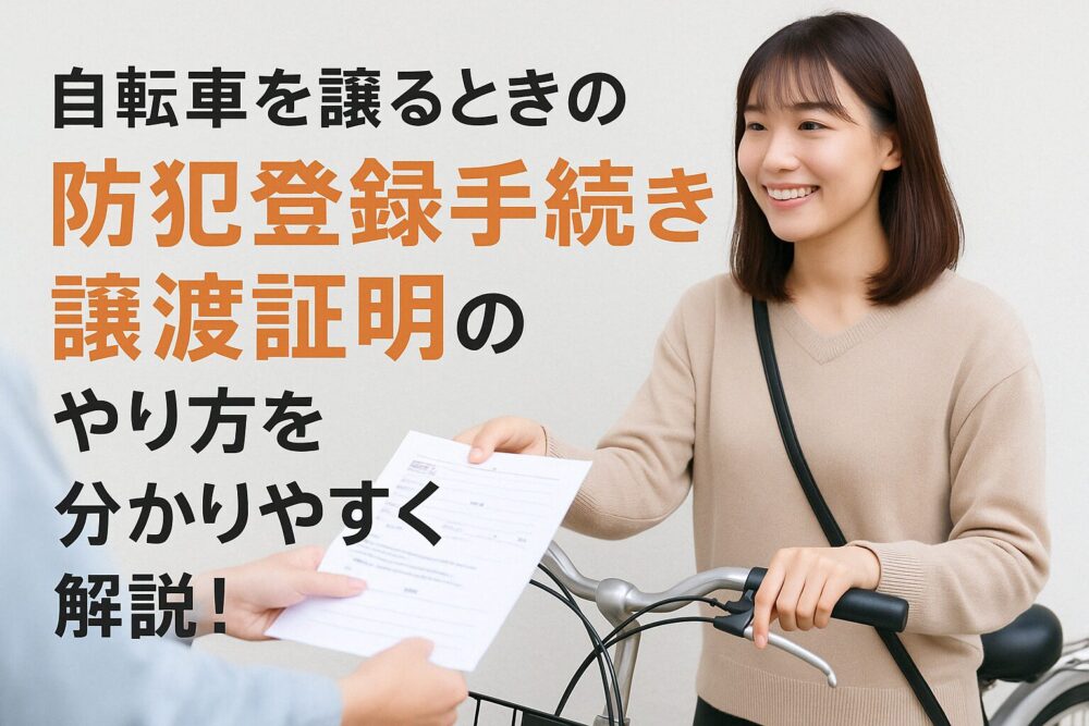 自転車を譲るときの防犯登録手続きと譲渡証明のやり方を分かりやすく解説！